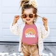 thumbnail image 3 of 3rd Birthday Rainbow Shirt for Little Girls Retro Third Bday Outfit Mauve Shirt, 3 of 6