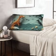 thumbnail image 6 of Sikiie Paper Fox Crow Fantasy Print Plush Pillow Cover, Wrinkle-proof and Stain-resistant Pillow Protector without Pillow Core, Home Decoration-16"x24", 6 of 6