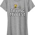 thumbnail image 3 of Peanuts - Trying My Best  - Women's Short Sleeve Graphic T-Shirt, 3 of 6