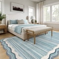 thumbnail image 5 of Wonnitar 8'x10' Scalloped Large Area Rug for Living Room, Washable Striped Bedroom Rug, Beige Wavy Modern Rug for Dining Room, Home Office, Non Slip Soft Low Pile Stain Resistant, 5 of 12