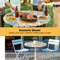 thumbnail image 6 of Elastic Fitted Round Tablecloth, Teal Red Coastal Waterproof Stretch Table Cover for 45"-54" Tables, Summer Beach Nautical Sea Turtle Coral Starfish Washable Outdoor Tablecloths for Patio, Picnic, 6 of 9