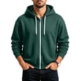 thumbnail image 3 of Thousandth Men's Zip Up Hooded Sweatshirt Lightweight Soft Fleece Top Casual Long Sleeve Hoodie with Slant Front Pockets for Daily Wear, 3 of 6