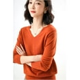 thumbnail image 2 of Maydear Women's V Neck Long Sleeve Sweater Pullover Knit, Stretch Fitted Knitted Bottoming Shirt, 2 of 5