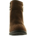 thumbnail image 3 of DOLLHOUSE DEMEANOR Women's Fringe Buckle Strap Accent Chunky Heel Ankle Booties, 3 of 4