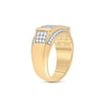 thumbnail image 4 of 10kt Yellow Gold Mens Round Diamond Rectangle Band Ring 1 Cttw, 4 of 4