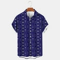 thumbnail image 2 of RYRJJ Hawaiian Bowling Shirt for Men Vintage Short Sleeves Button Down Shirts Casual Color Blcok Print Beach Summer Shirt(z1-Dark Blue,XL), 2 of 5