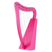 Walter.t 15-String Lyre Harp Wooden String Instrument with Carry Bag Strap Cleaning Cloth Tuning Wrench Pickup for Beginners
