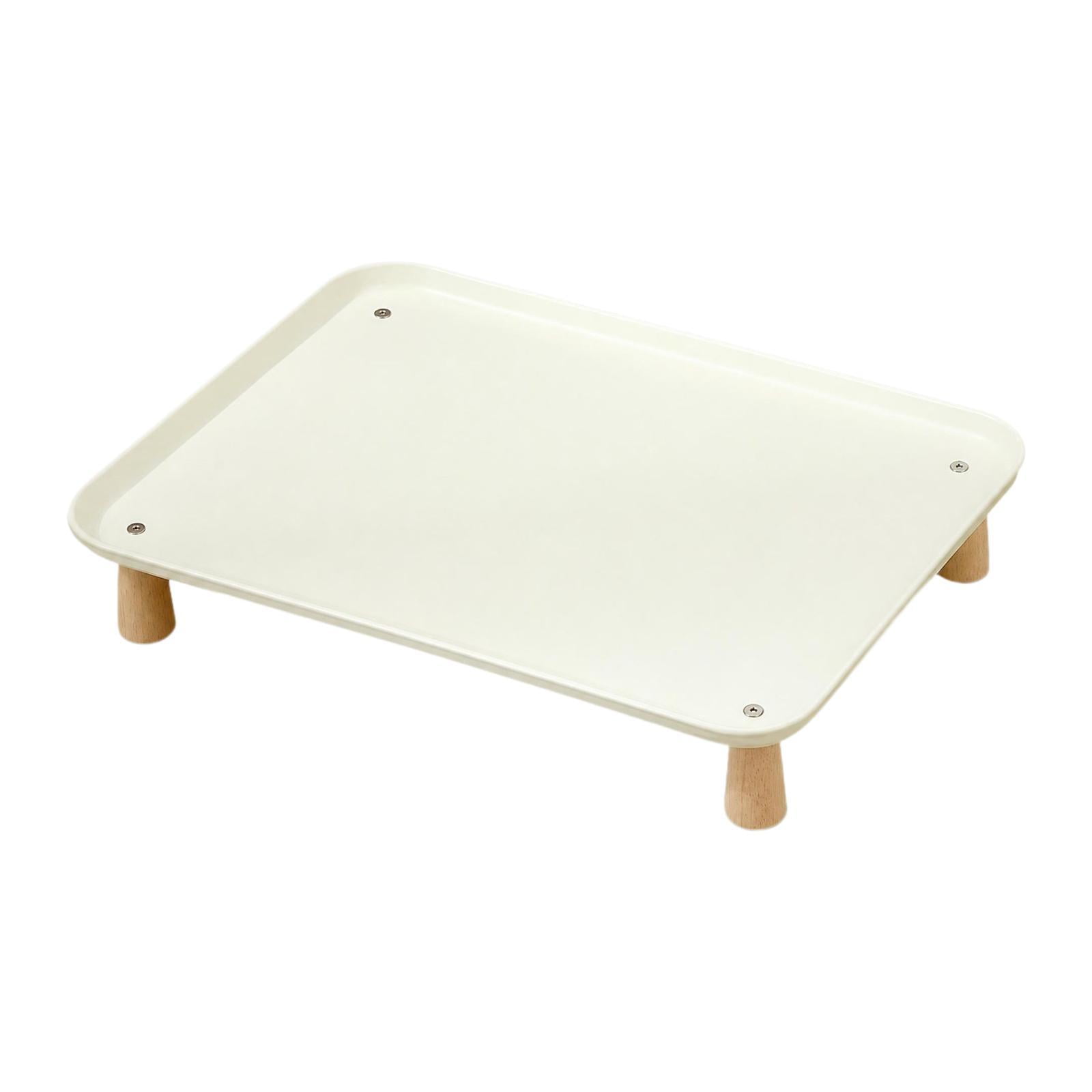 Serenable Raised Pet Feeder Stand Cat Bowl Stand Dog Food Feeding Station Supplies Cat Dog Bowl Tray Elevated Shelf for Water Dispenser Milk White L