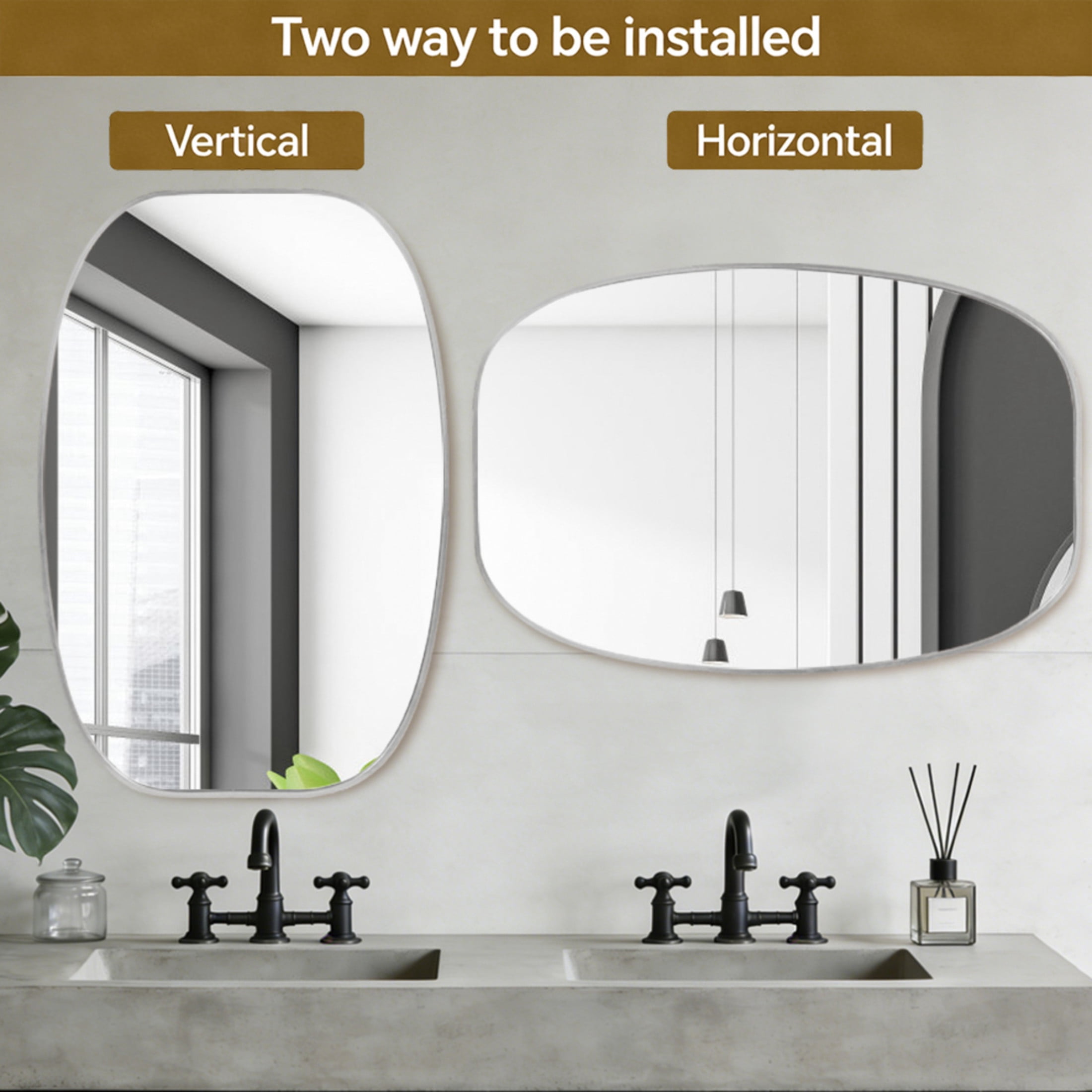 Noble House 30"x40" Unique Metal Framed Oval Wall Mirror, Modern Oblong Vanity Mirror for Bathroom & Entryway, Silver