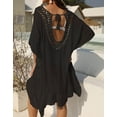 thumbnail image 3 of Beach Coverup Dress Crochet Hollow Out V Neck Swimwear Bikini Batwing Sleeve Swimsuit Cover Ups Bathing Suit Cover Up Alsol Lamesa, 3 of 6
