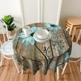 thumbnail image 2 of Silver Snowflakes Round Tablecloth 60Inch Christmas Winter Snow Table Cover with Xmas Tree Leaves Berry Table Cloth Heat Resistance Polyester Fabric for Kitchen Dining Camping Party Decor, 2 of 6