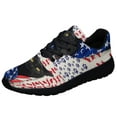 thumbnail image 2 of Black Cat Celebrate Fourth Of July Independence Day Shoes Women's Fashion Sneakers Tennis Running Shoes for Men Women Black Size 6, 2 of 7