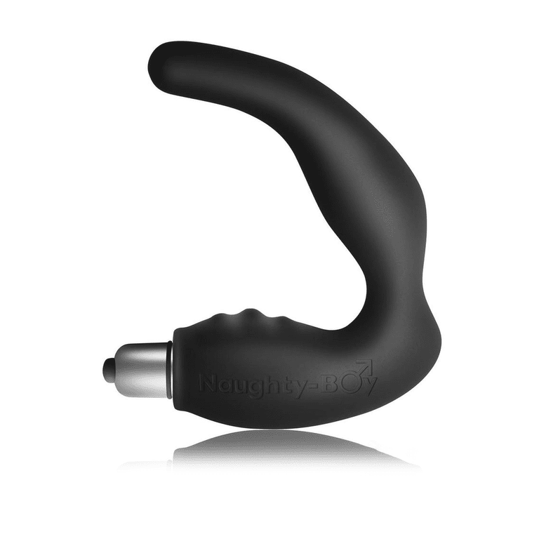 Rocks Off Naughty Boy Silicone Vibrating Waterproof Prostate Toy, Black