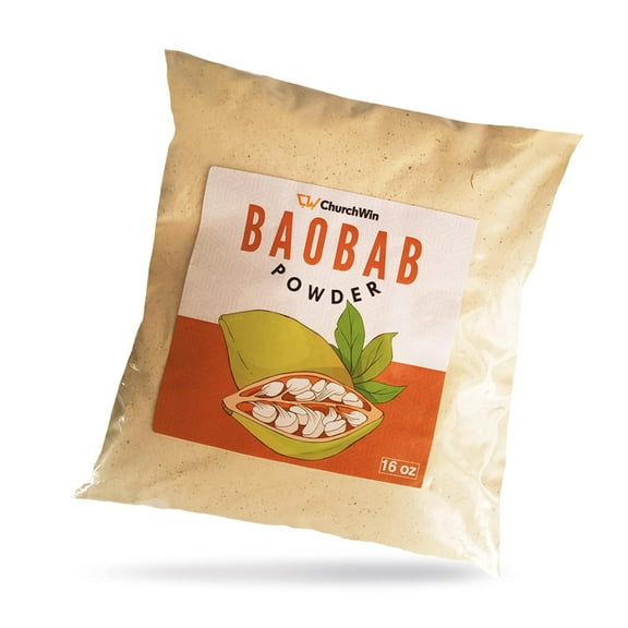 Churchwin Baobab Powder, (Baobab, 16 oz) 100 Raw and Natural from Ghana, Superfood, One Pound.