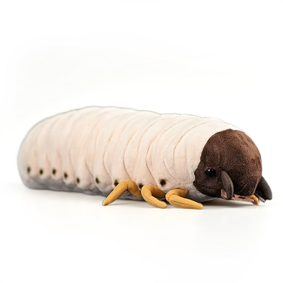 PuffPurrs Lifelike Scarabaeiform larva Plush Toy, Realistic Scarabaeoidea Teddy Stuffed Animal, Cute Insecta Unique Pillow Toy Gift, 35CM/13.7 Inch