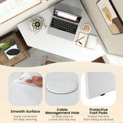 Costway Corner Computer Desk Triangle Writing Workstation w/ Storage Shelf White