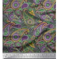 thumbnail image 1 of Soimoi Crepe Silk Fabric Floral & Paisley Print Fabric by The Yard 42 Inch Wide, 1 of 3