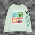 thumbnail image 3 of Minecraft Boy's T-Shirt 3-Pack - Casual, Long Sleeve, Soft Cotton Gaming Tees for Kids - Steve, Creeper, Zombie, Skeleton Graphic Print (Sizes 4-16), 3 of 9