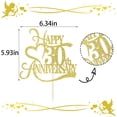 thumbnail image 4 of Fiesta de 30 aniversario de Cake Topper Yetxel Gold Glitter, 4 of 6