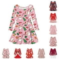 thumbnail image 4 of LUOGENLI Girls Dresses 5T Formal Kids Toddler Girls Christmas Trees Deer Print Christmas Long Sleeve Party Princess Dress Baby Girls' Dresses 3-6 Months Summer Dresses for Girls Red 7-8 Years, 4 of 4
