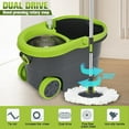 thumbnail image 2 of Self Cleaning Mop & Bucket Set Mop Bucket System 360° Flexible Head Mop Wet & Dry Floor with 2 Spin Heads with Draining Function Bedroom Bathrooms Kitchens, 2 of 8