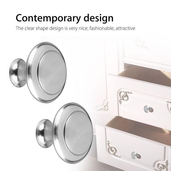 20pcs Kitchen Cabinet Knobs Pulls, Brushed Nickel Cabinet Knobs, EEEkit Drawer Dresser Handles Cupboard Door Heavy Knobs, Kitchen Cabinet Hardware with Screws for Bathroom Drawer, 1.18inch, Silver