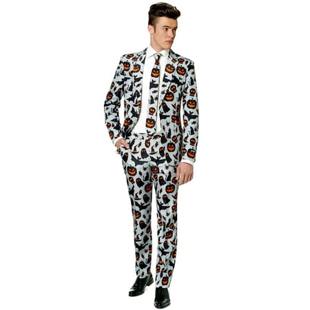 Suitmeister Men's Halloween Grey Icons Halloween Suit