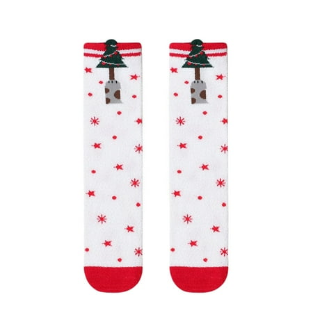 

Binpure Toddler Christmas Thermal Fleece Fuzzy Socks Kids Cartoon Fluffy Warm Lounge Socks for Winter