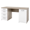 thumbnail image 2 of Tvilum Weston 4 Drawer and 1 Door Desk-Finish:Oak Structure/White, 2 of 2