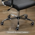 thumbnail image 6 of Office Desk Chair Leather, Conference Room Chairs with Wheels, Executive Modern High Back Ergonomic Swivel Rolling Ribbed Computer Chair, 6 of 13
