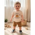 thumbnail image 4 of BemeyourBBs Western Baby Boy Summer Clothes Toddler Baby Boys Cowboy Outfit It's Alright To Be Little Bitty Letters Short Sleeve Cowgirl Hat Print T-Shirt Shorts Set Toddler Baby Boys Summer Outfit, 4 of 9