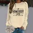thumbnail image 3 of Homebody Mode All Day Every Day Sweatshirts for Women 2025 Long Sleeve Crewneck Graphic Sweatshirt Pullover Tops, 3 of 4