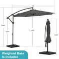 thumbnail image 3 of JUSTLET 10ft Heavy Duty Patio Hanging Offset Cantilever Patio Umbrella W/ Base Included, Gray, 3 of 13