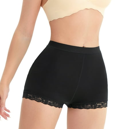 

CtriLady Women s Lace Butt Lifter Padded Seamless Panties Hip Enahncer Underwear Body Shaper Waist Bodyshort Shapewear(Black X-Large)