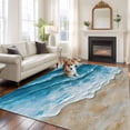 thumbnail image 2 of 8'x10' Area Rugs, Blue Coastal Indoor Outdoor Area Rug for Living Room Bedroom, Summer Beach Nautical Seaside Washable Bathroom Rugs Kitchen Floor Carpet Mats Home Decor Aesthetic, 2 of 8