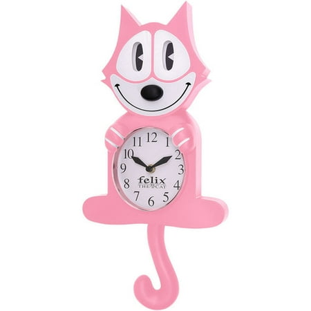 PINK FELIX THE CAT 3-D MOTION CLOCK