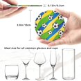 thumbnail image 4 of Posavasos de cuero de 6 piezas, posavasos con estampado de balón de fútbol para bebidas, posavasos para tazas, regalo de inauguración de la casa, ideal para la decoración del hogar, 4 of 7