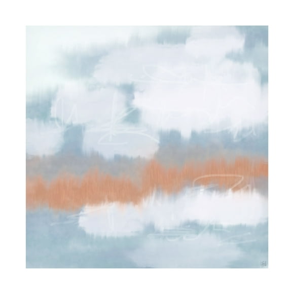 Canvas Wall Art - Line and Brush 'Graffiti Skies' Wall Art for Living Room, Bedroom, or Office Décor by Trademark Fine Art - 14 x 14 Inches