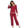 thumbnail image 5 of Women's Pajamas Women's Cotton Long-sleeved Pajamas Solid Color Casual Home Service Suit S-2XL, 5 of 6