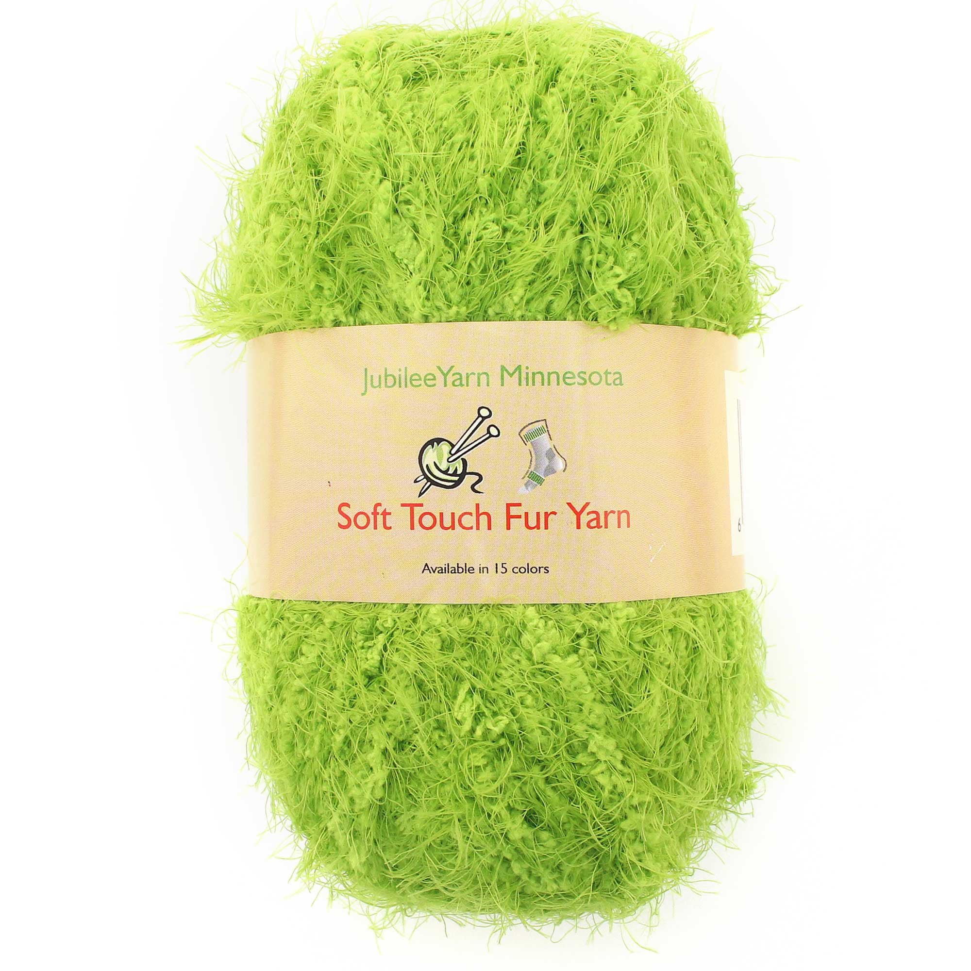 JubileeYarn Soft Touch Fuzzy Fur Yarn 74yd/skein Lime Green 2