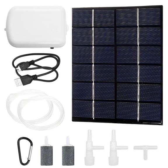 Suodoka Solar Pond Aerator 2W 6V 1.6L/min IP67 Waterproof Portable Air Pump with Rechargeable Battery, Low‑Noise 40‑50dB, Ideal for Fish Tanks, Ponds, Fountains