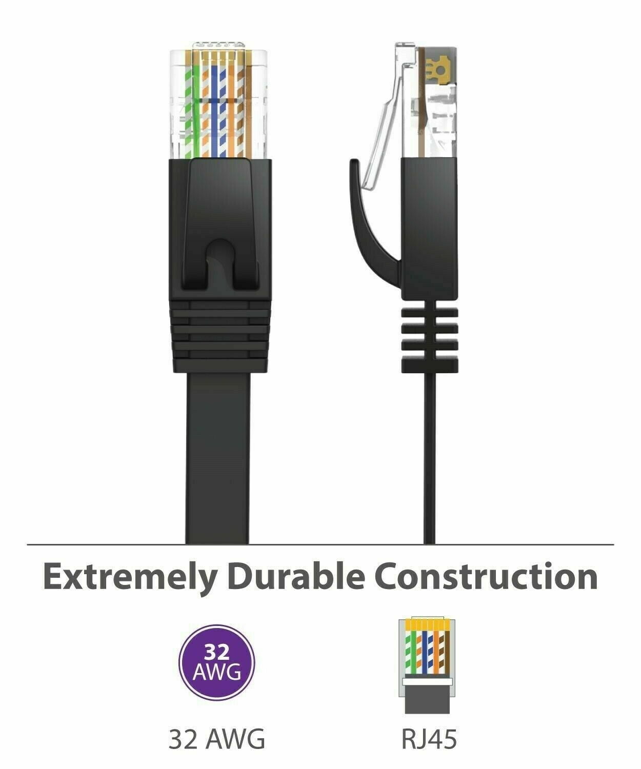 Cablevantage Cat6 Cat6 Flat Rj45 Ethernet Lan Network Patch Cable For Pc Mac Laptop Ps3 Ps4 Xbox Internet Router Black 3ft 6ft 10ft 15ft 25ft 30ft 50ft 75ft 100ft 150ft 0ft Black Cablevantage Cat6 Cat6 Flat Rj45 Ethernet Lan Network Patch Cable For Pc Mac Laptop Ps3 Ps4 Xbox Internet Router Black 3ft 6ft 10ft 15ft 25ft 30ft 50ft 75ft 100ft 150ft 0ft Black