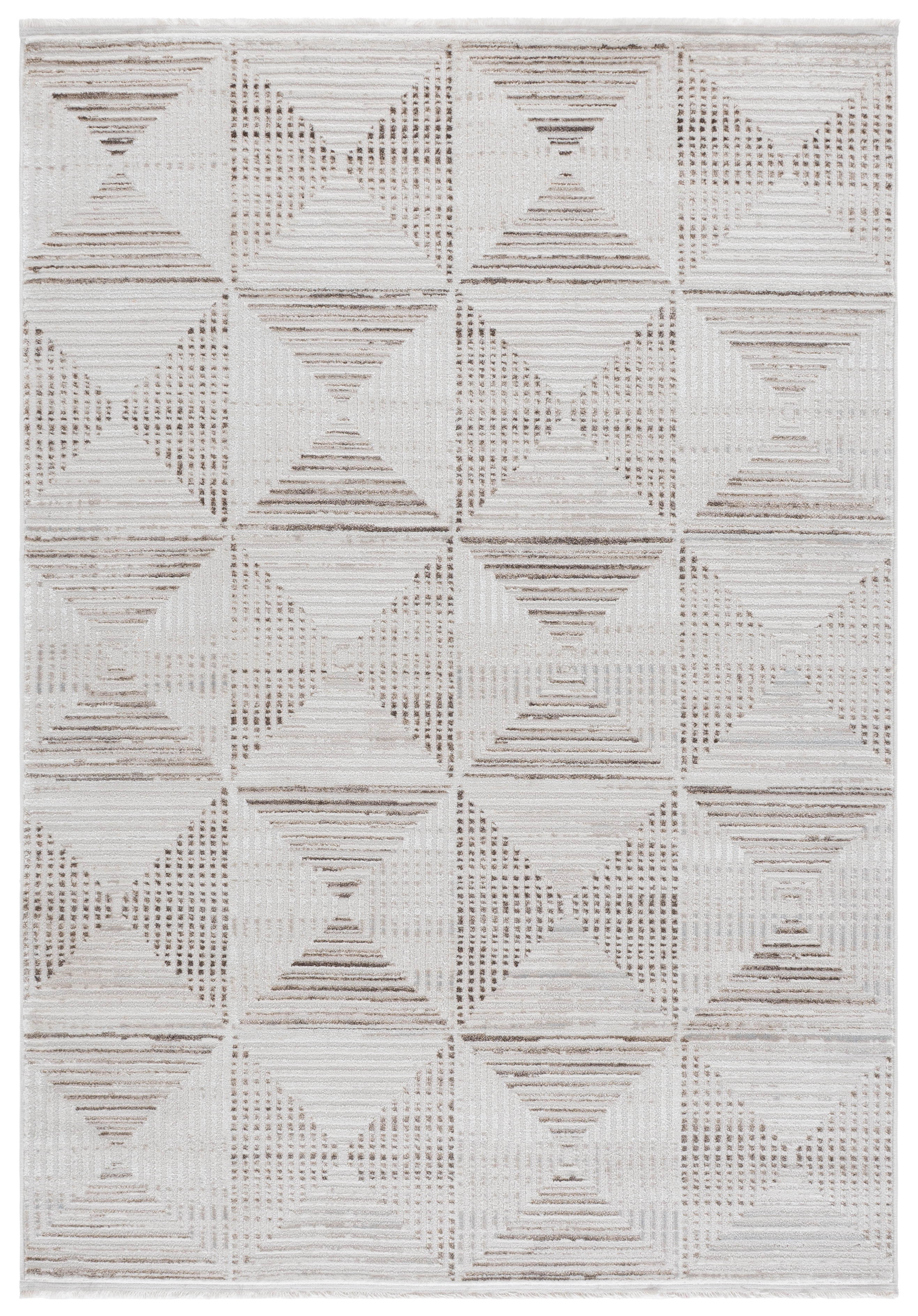 SAFAVIEH Whisper Darrell Geometric Area Rug, Beige/Ivory, 5'3" x 7'6"