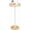 Natural + White, variant on Small Round Side Table, Drink Table, Coffee Martini Table with Pedestal Accent for Small Spaces in Living Room, Bedroom, Sofa Couch, Natural and White