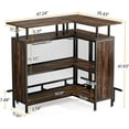 thumbnail image 7 of Tribesigns L-Shaped Liquor Bar Table, Home Bar Unit with Stemware Racks and 2-Tier Shelves, Brown, 7 of 7