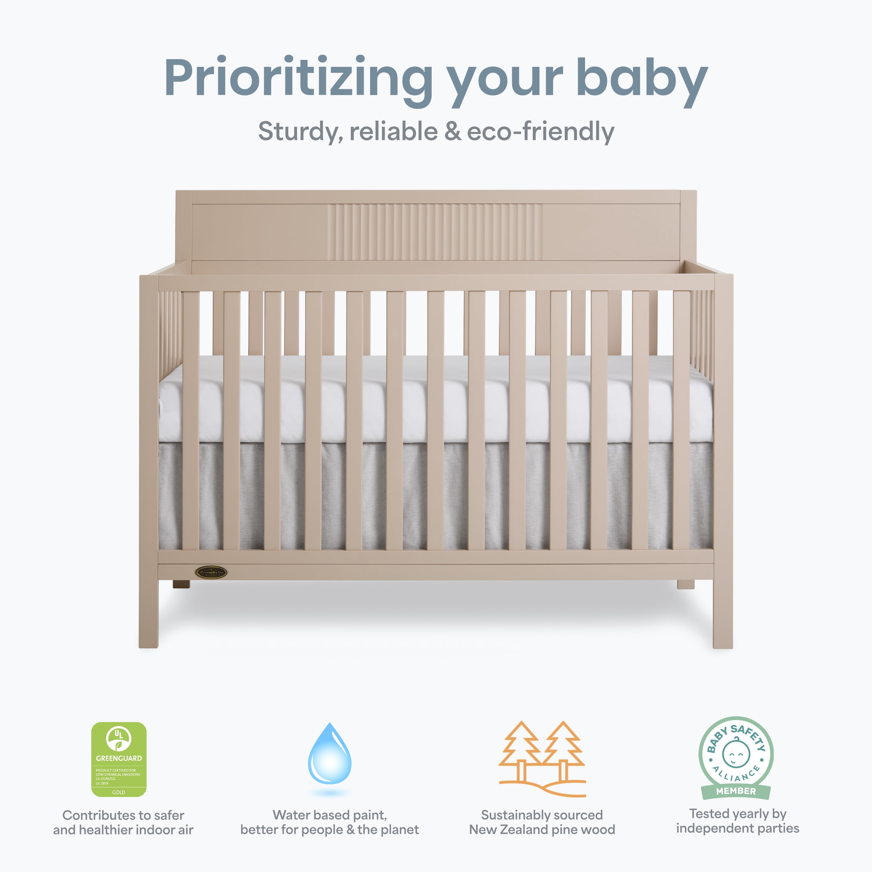 Dream On Me Ivy 5 in 1 Convertible Full-size Crib, Greenguard Gold & JPMA Certified, Converts from Baby Crib to Toddler Bed, Day Bed, Kids Bed and Full-size Bed, Almond Butter