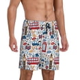 thumbnail image 2 of Balery London Symbols1 Pantalones cortos de pijama de punto de algodón para hombre con cinturilla y bolsillos-Small, 2 of 6