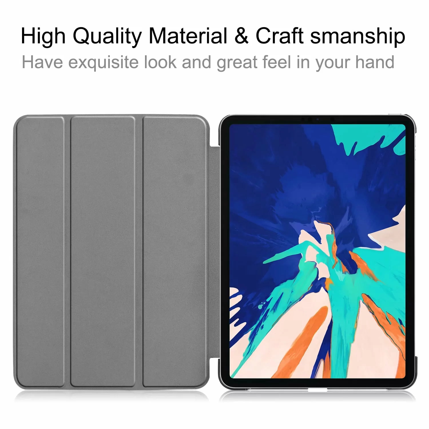 Allytech Case for Apple iPad Pro 12.9-Inch 2020 Model 4th Generation (NOT for 2018 Model), Compatible with Apple Pencil Cover with Auto Wake/Sleep Slim Stand Folio Full Protection, Darkblue