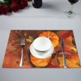 thumbnail image 2 of EREHome Autumn Pumpkins Placemat Plate Holder Set of 6, Fall Maple Leaves Table Mats Protector 12x18 inch, 2 of 5