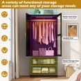 thumbnail image 2 of 2 Doors Armoire Wardrobe Closet for Bedroom, with Mirror & 2 Drawers & LED Sensor Light, 71" H Wardrobe Closet Cabinet with Hanging Rod, Glass Doors, 2 of 10
